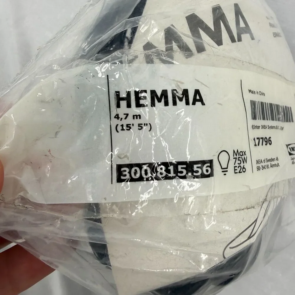 Ikea Nittio Light and Hemma Cord Set 003.171.55 300.815.56